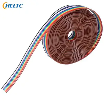 5 m/lot 10Pin kabel Taśmowy 10WAY Płaski Kolorowy Tęczowy kabel Taśmowy Przewód Tęczowy Kabel 10P kabel Taśmowy 28AWG Cavo Elettrico
