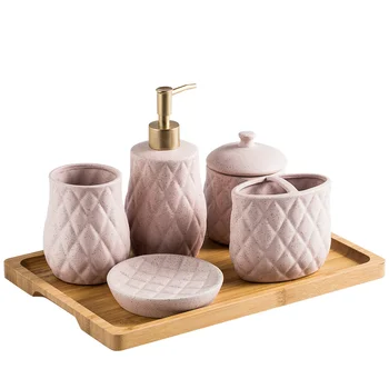 5 szt Matowe wykończenie ananas design ceramiczny zestaw do łazienki akcesoria łazienkowe