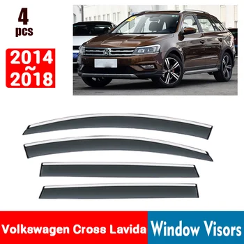 DO Volkswagen VW Cross Lavida 2014-2018 Okienne, Daszki Ochrona Przed Deszczem Okna, folia Przeciwdeszczowa Deflektor Namiot Tarcza Wentylacyjny Ochrona